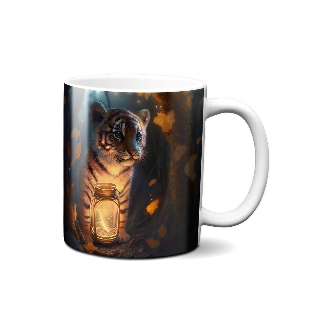 Hustling Sharks Leuchtender Tiger Tasse 330ml weiß