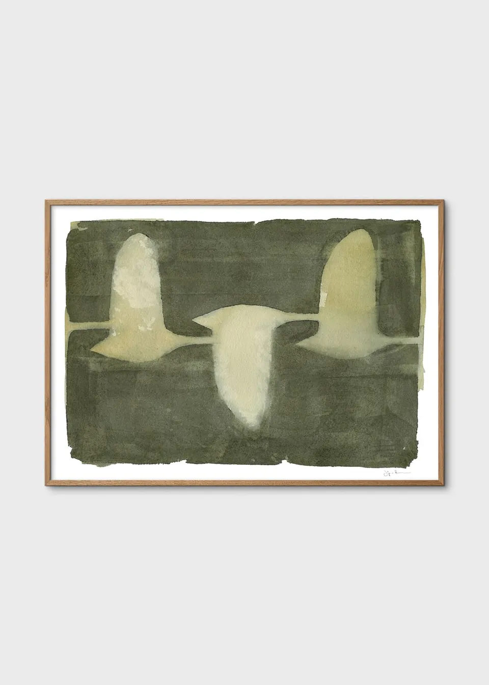 The Poster Club Swans Poster A4 Schwäne grau