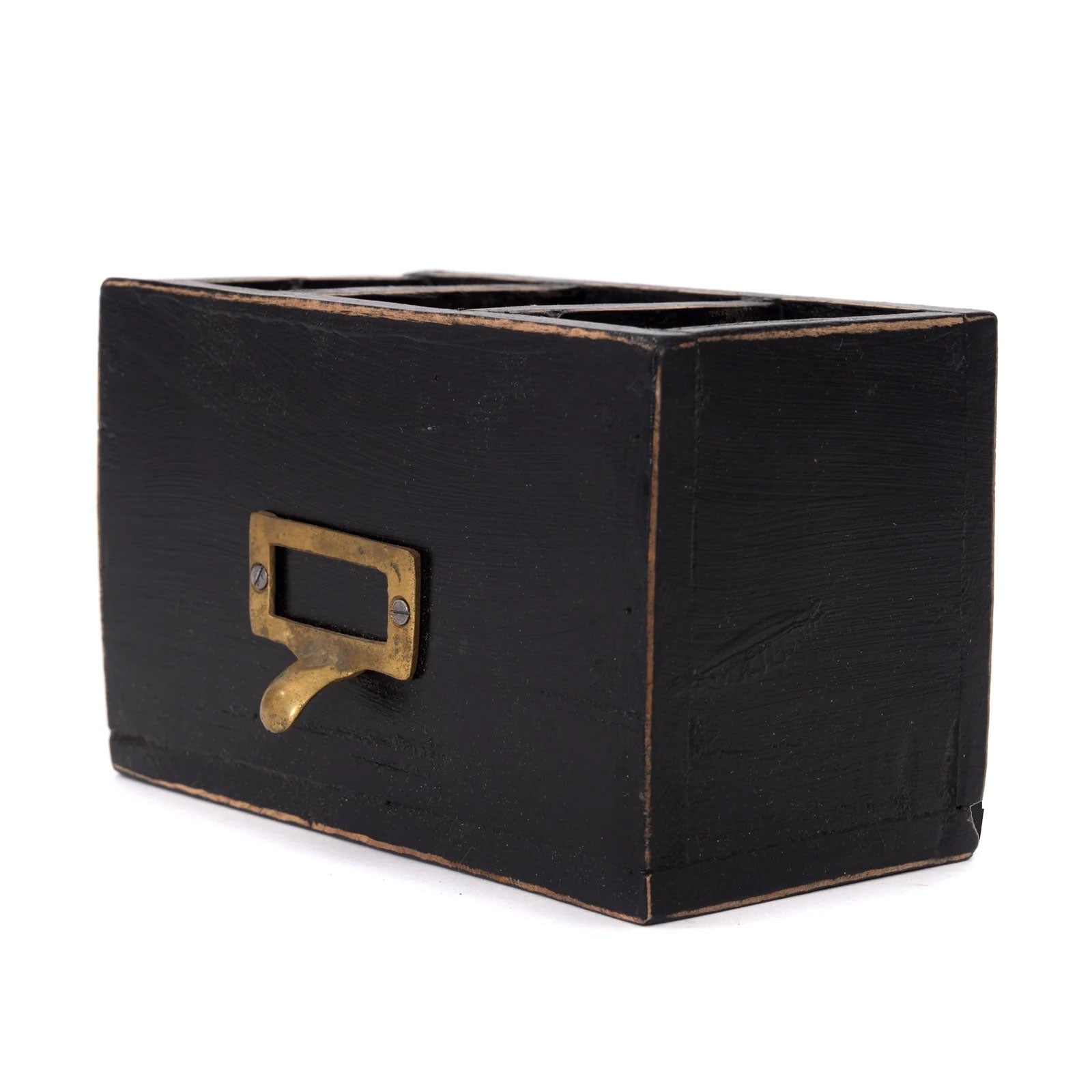 LS-LebenStil Napoli Apotheker-Schublade Holz 18cm Schwarz 3 Fächer