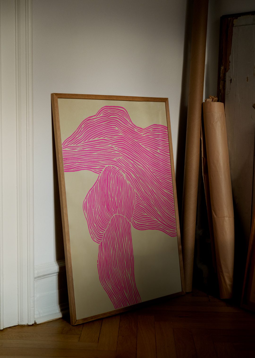 The Poster Club Art Prints The Line Pink Poster rosa abstrakt