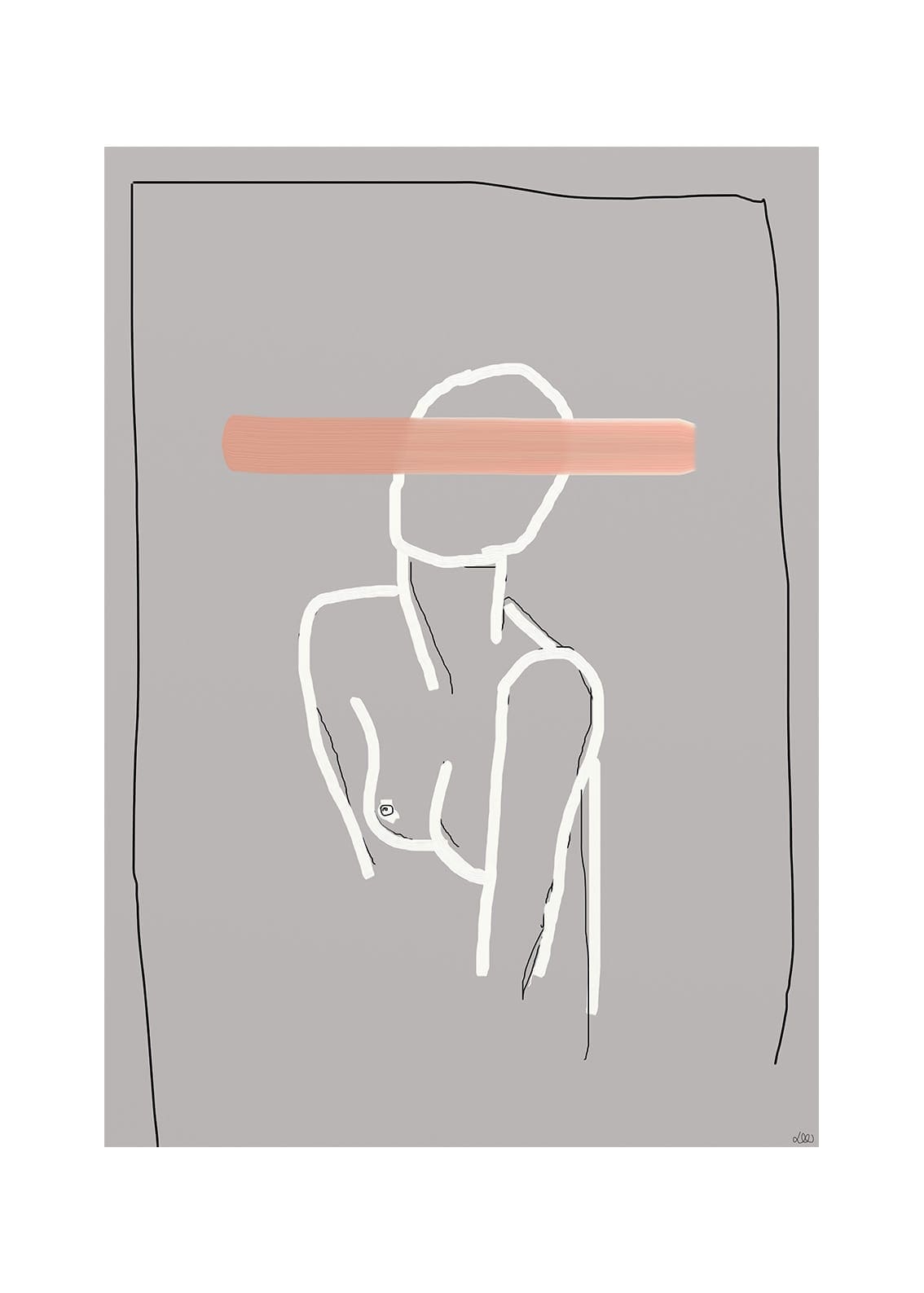 The Poster Club Naive Kunstdruck 50x70 cm rosa grau
