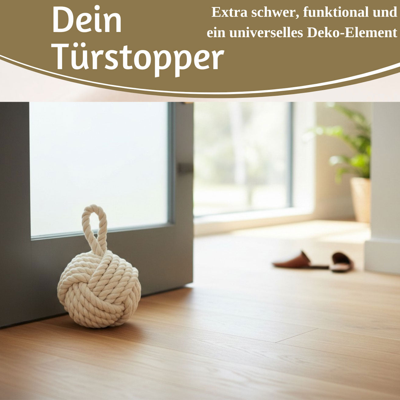 LS-LebenStil Möbel Wohnen Malmö Türstopper Creme 23cm