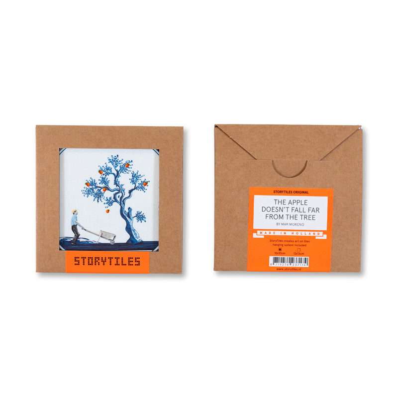 Storytiles Delft blue Apfelbaum Wandfliese S 10x10 cm Apfel