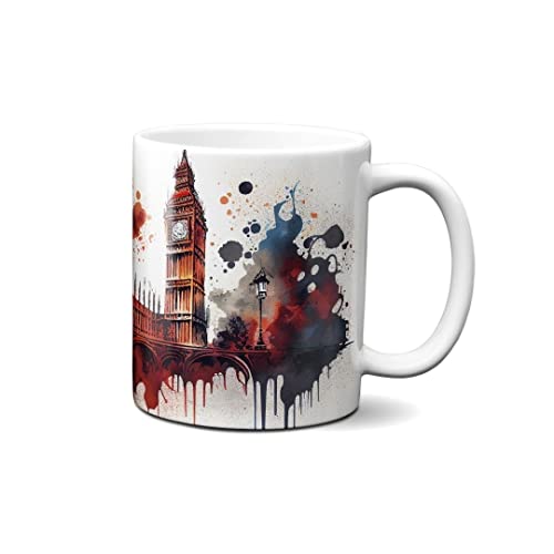 Hustling Sharks Wandbilder London Tasse 330ml Skyline pastell