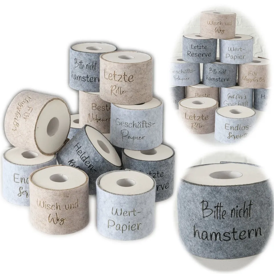 LS-LebenStil Nicht Hamstern Banderole Filz Grau 42cm