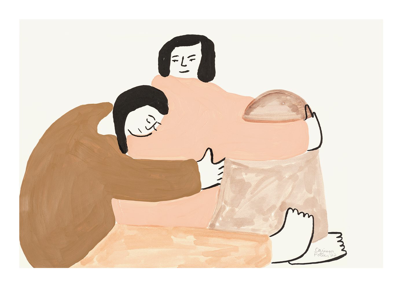 The Poster Club Art Prints Stay Close Poster A4 beige rosa