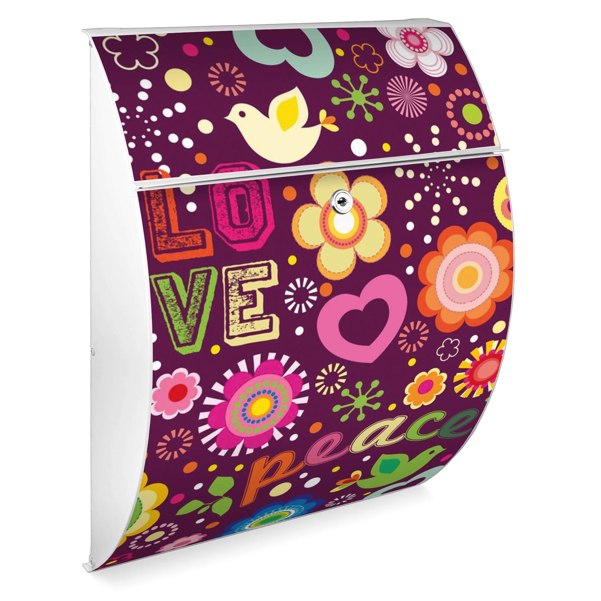 Banjado Riviera Briefkasten Anthrazit Love and Peace A4