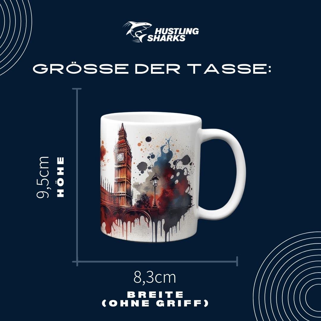 Hustling Sharks Wandbilder London Tasse 330ml Skyline pastell