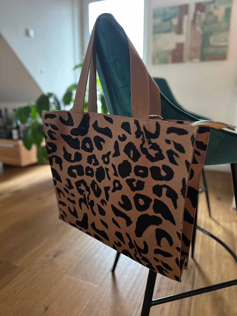 LS-LebenStil Palma Leo Shopper 35x45cm Reißverschluss