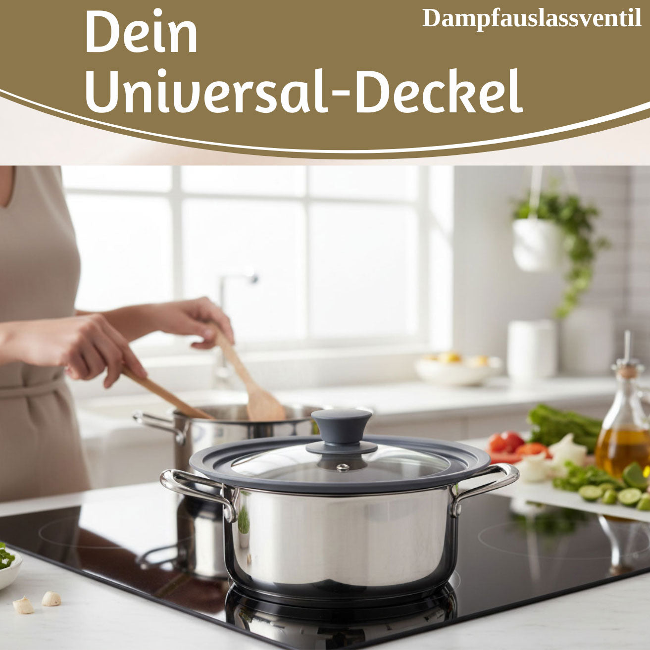 LS-LebenStil Küche & Haushalt Glasdeckel 24-28 cm Universal