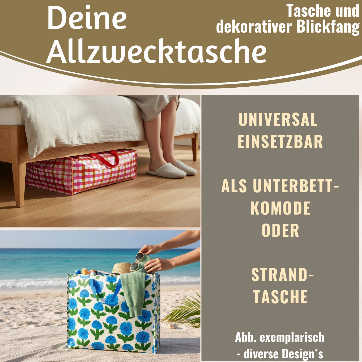 LS-LebenStil Florenz Shopper XXL 55cm Blumen Einkaufstasche