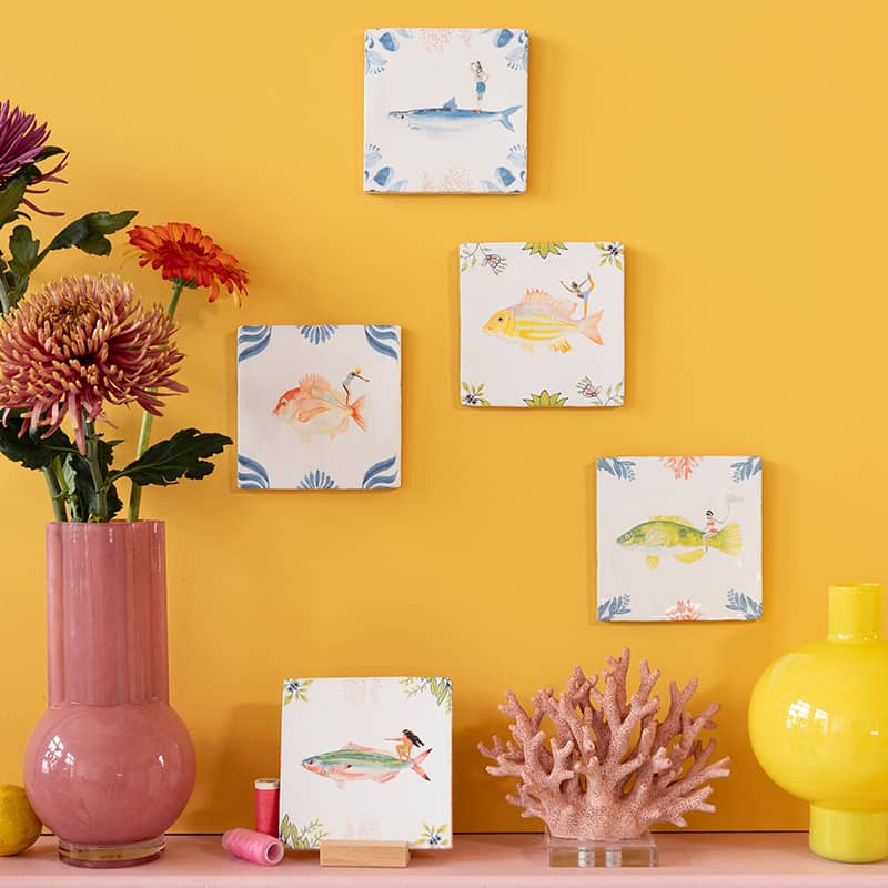 StoryTiles Delft Blue In de flow Fliese 10x10 cm Yoga