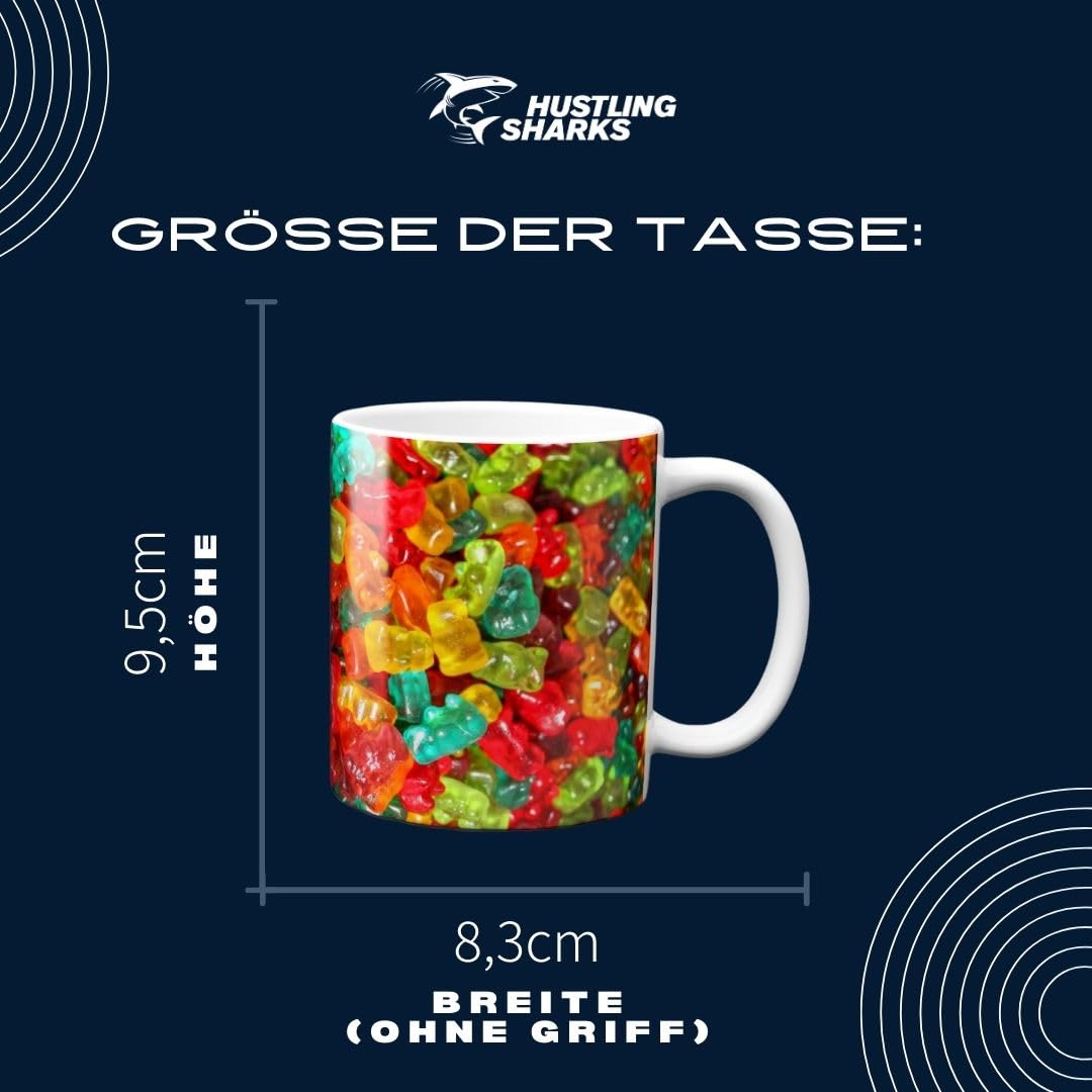 Hustling Sharks Gummibande Tasse 330ml bunt