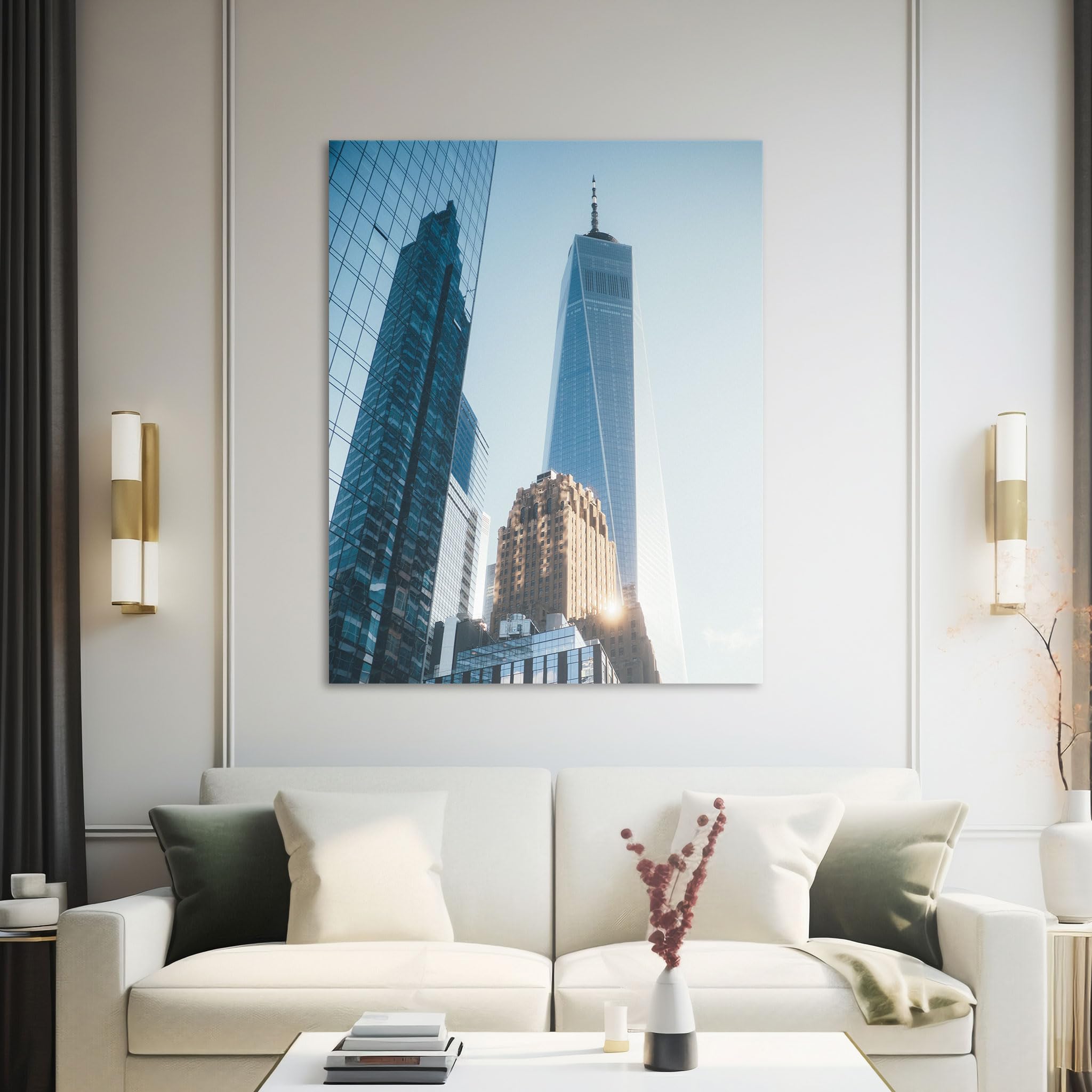 Hustling Sharks Wandbilder Stadtarchitektur Leinwand 40x30 cm Morgenlicht