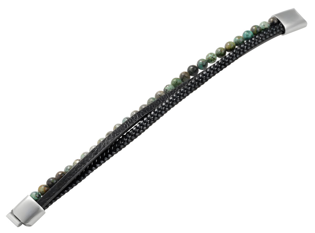 LS-LebenStil Sóller Dreifach Lederarmband 21cm Tigerauge