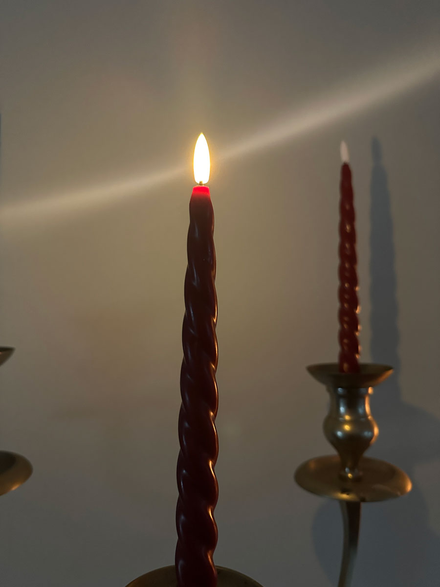 LS-LebenStil Möbel & Wohnen LED Stabkerzen Ribe Rot 26cm 4er