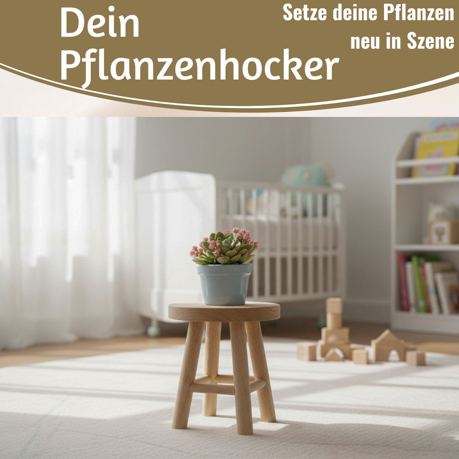 LS-LebenStil Möbel & Wohnen Pflanzenhocker Teak 18x15cm