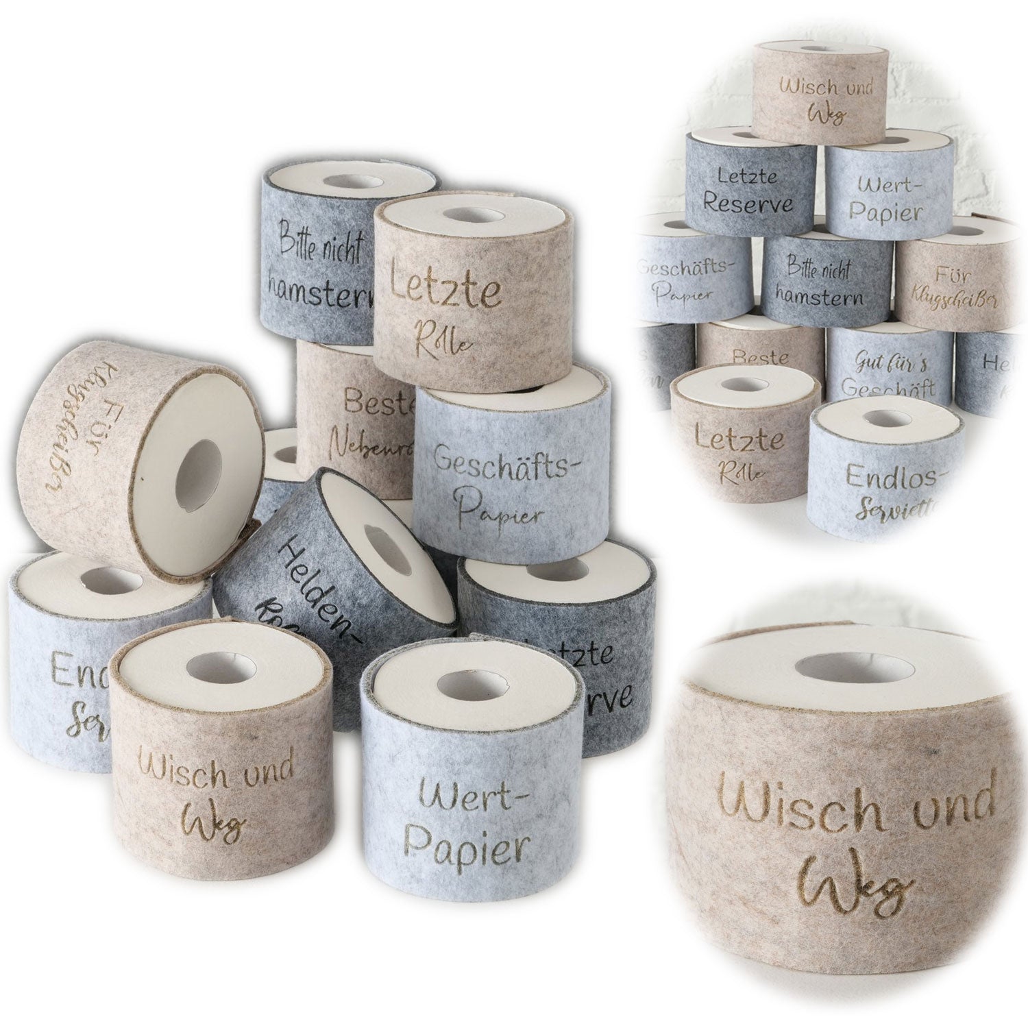 LS-LebenStil Wisch und Weg Klohut Filz Beige 42cm