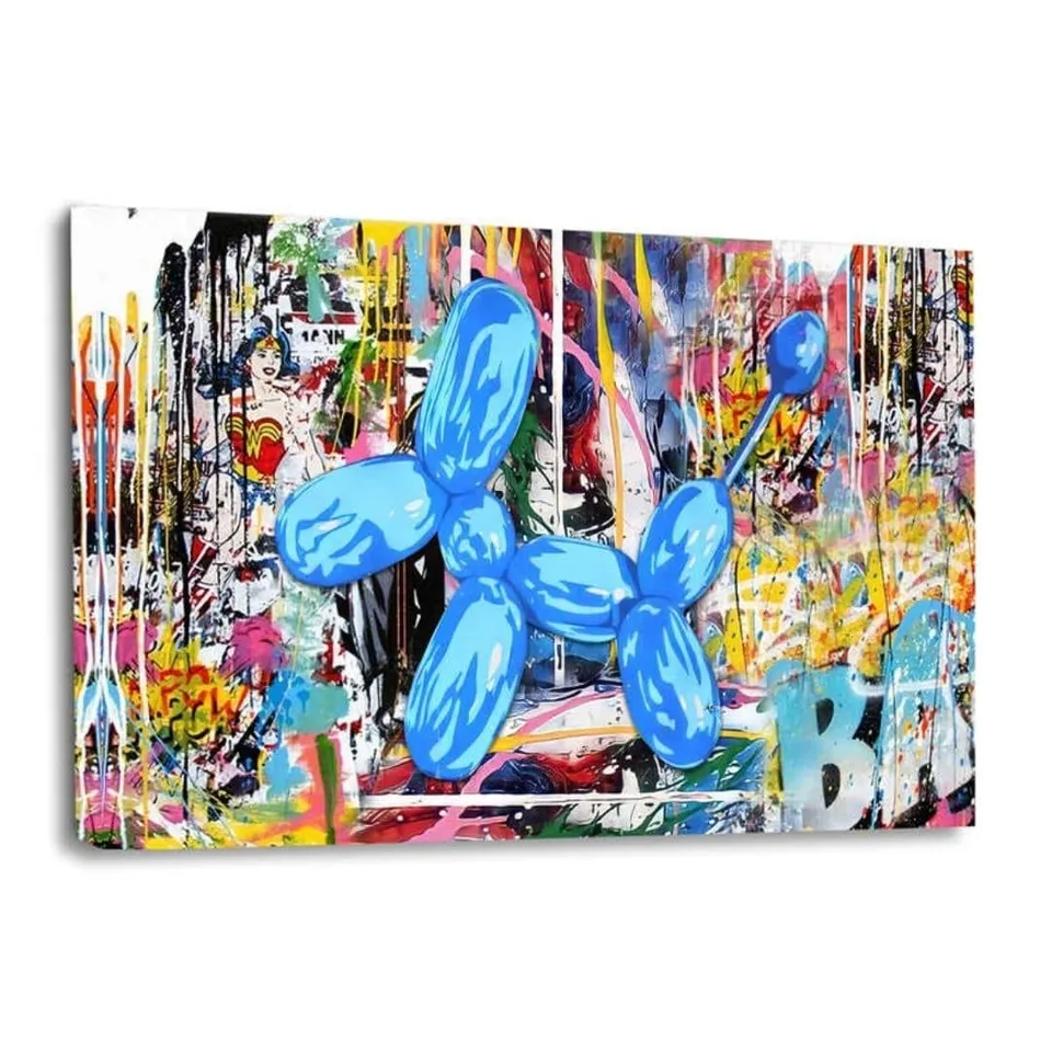 Hustling Sharks Wandbilder Balloon Dog Leinwand 120x80 cm Pop-Art