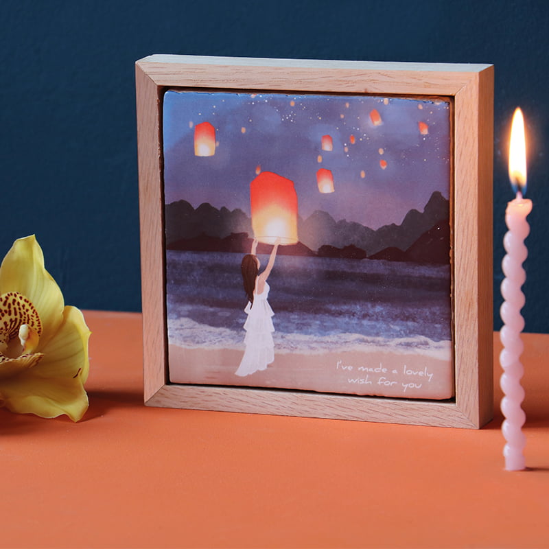 Storytiles Delft Blue Making Memories Wandfliese S 10x10 cm Wunschballon