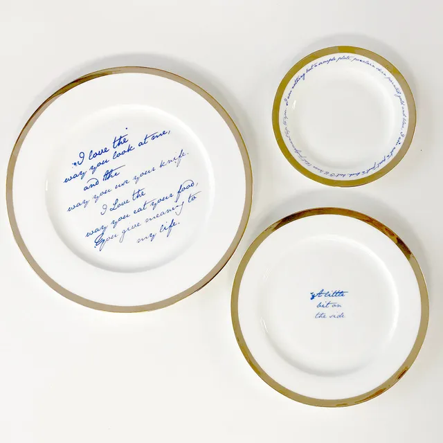 Mineheart Poetry Plates Teller Set Bone China Spruch