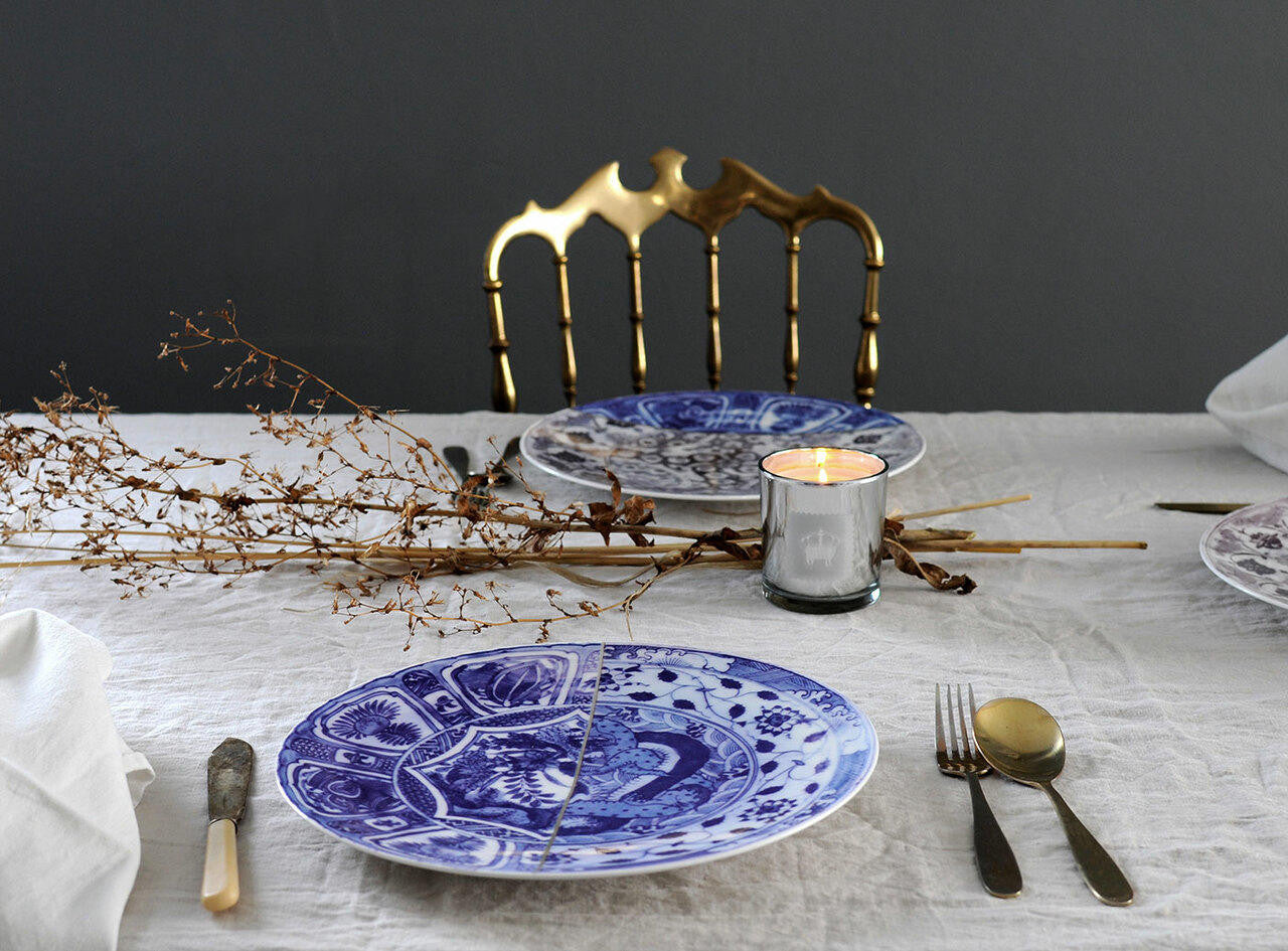 Mineheart Kintsugi Teller Porzellan 26,6 cm Gold