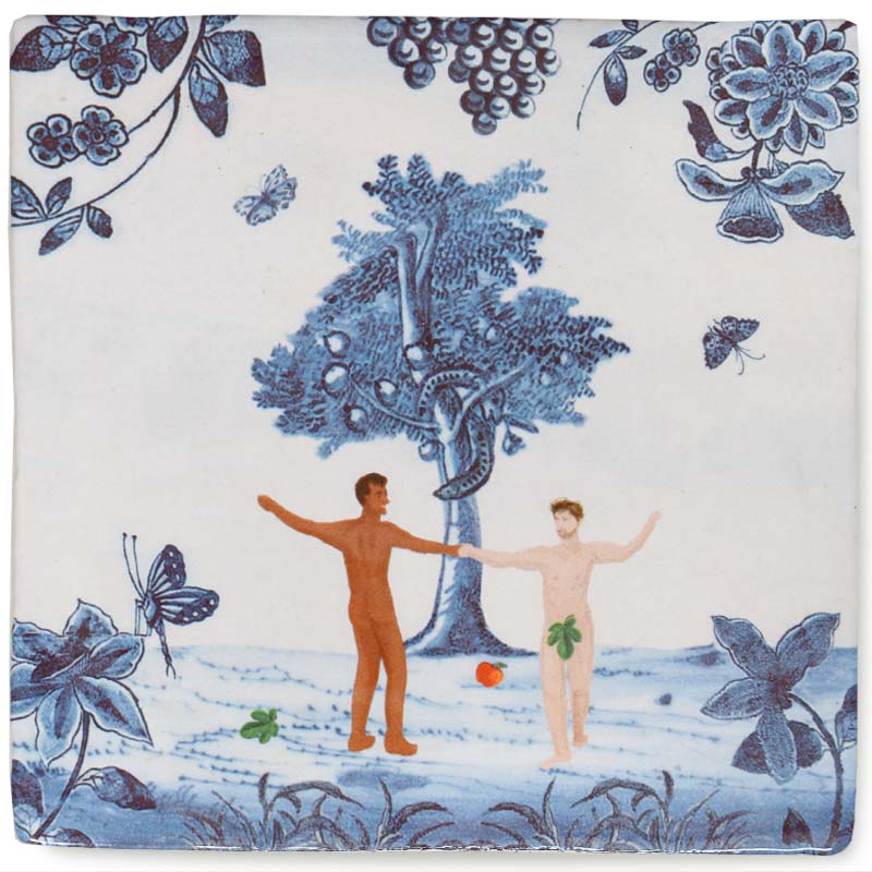 Storytiles Delft Blue Adam & Adam Wandfliese 10x10 cm Liebe