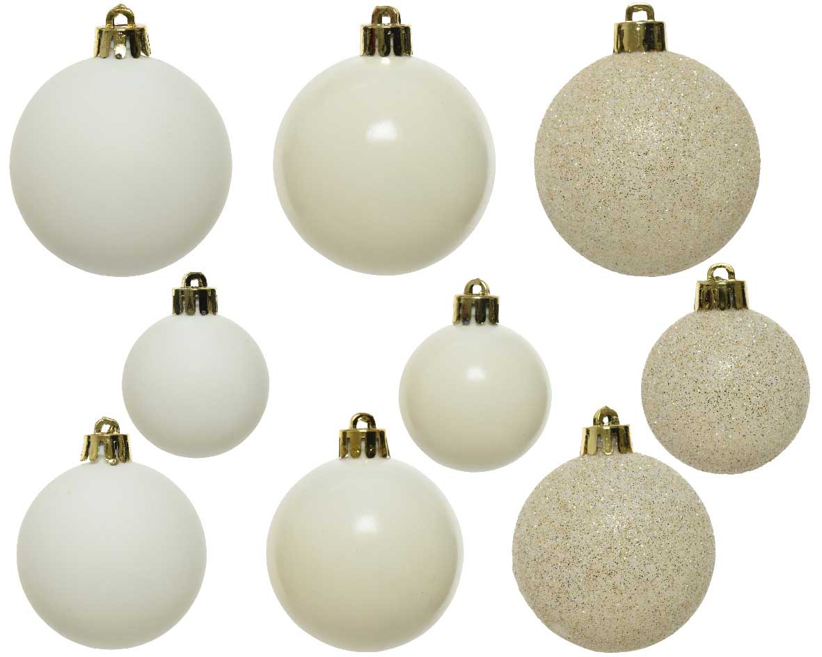 LS-LebenStil Wohnen Christbaumkugeln Kunststoff Weiß 33tlg Stern