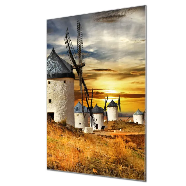 Banjado Magnettafel Glas 60x40cm Spanische Windmühlen