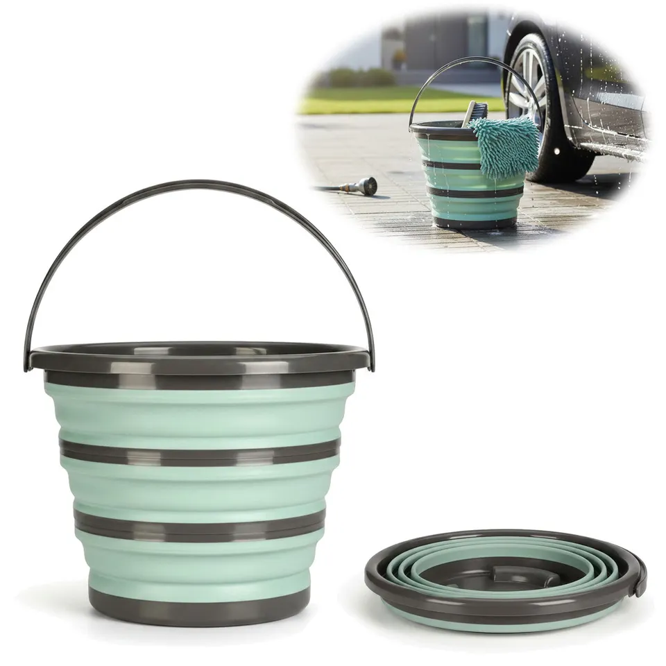 LS-LebenStil Flexibler Putzeimer 10L Faltbar 35x24cm Grün