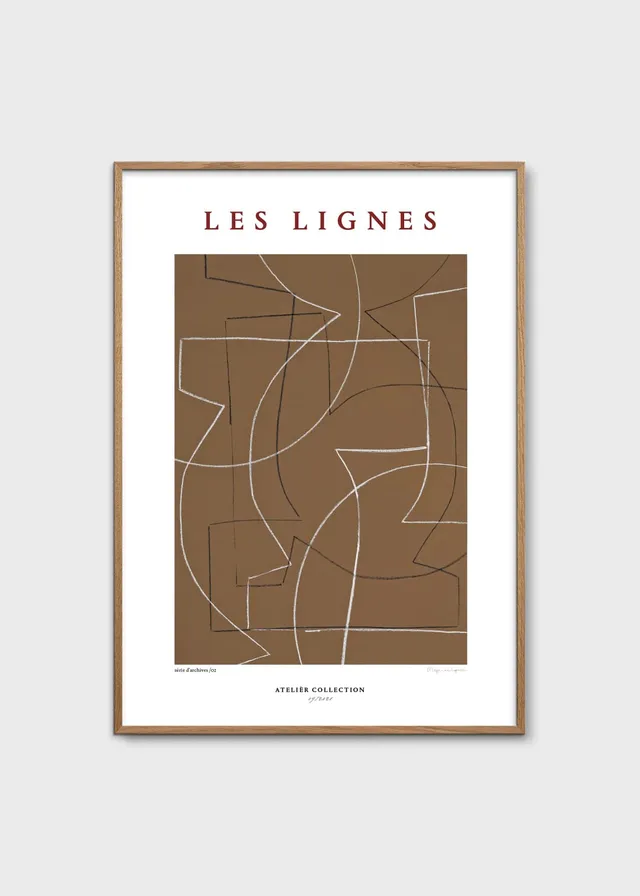 The Poster Club Les Lignes Poster 30x40 cm Braun Linien