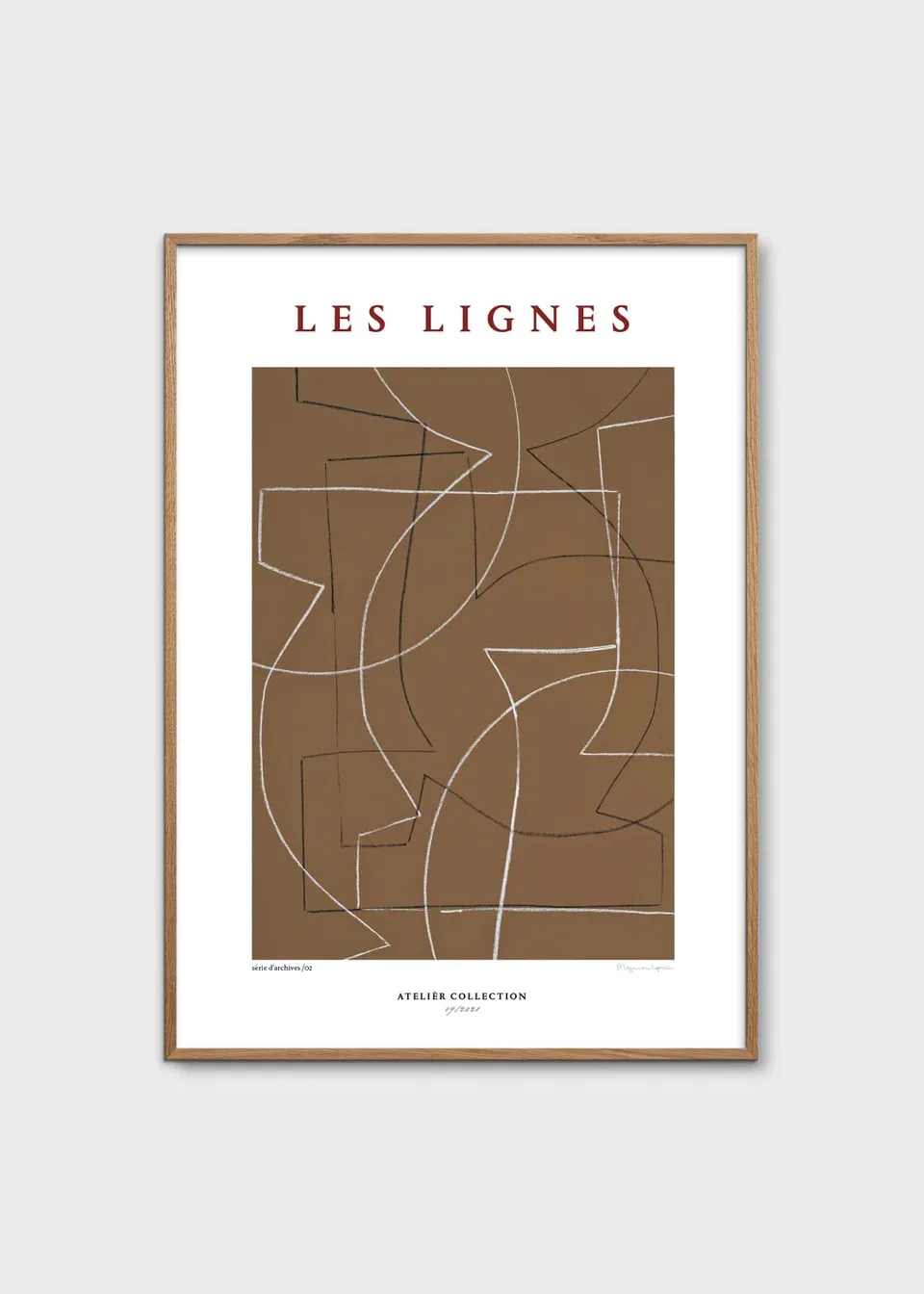 The Poster Club Les Lignes Poster 30x40 cm Braun Linien