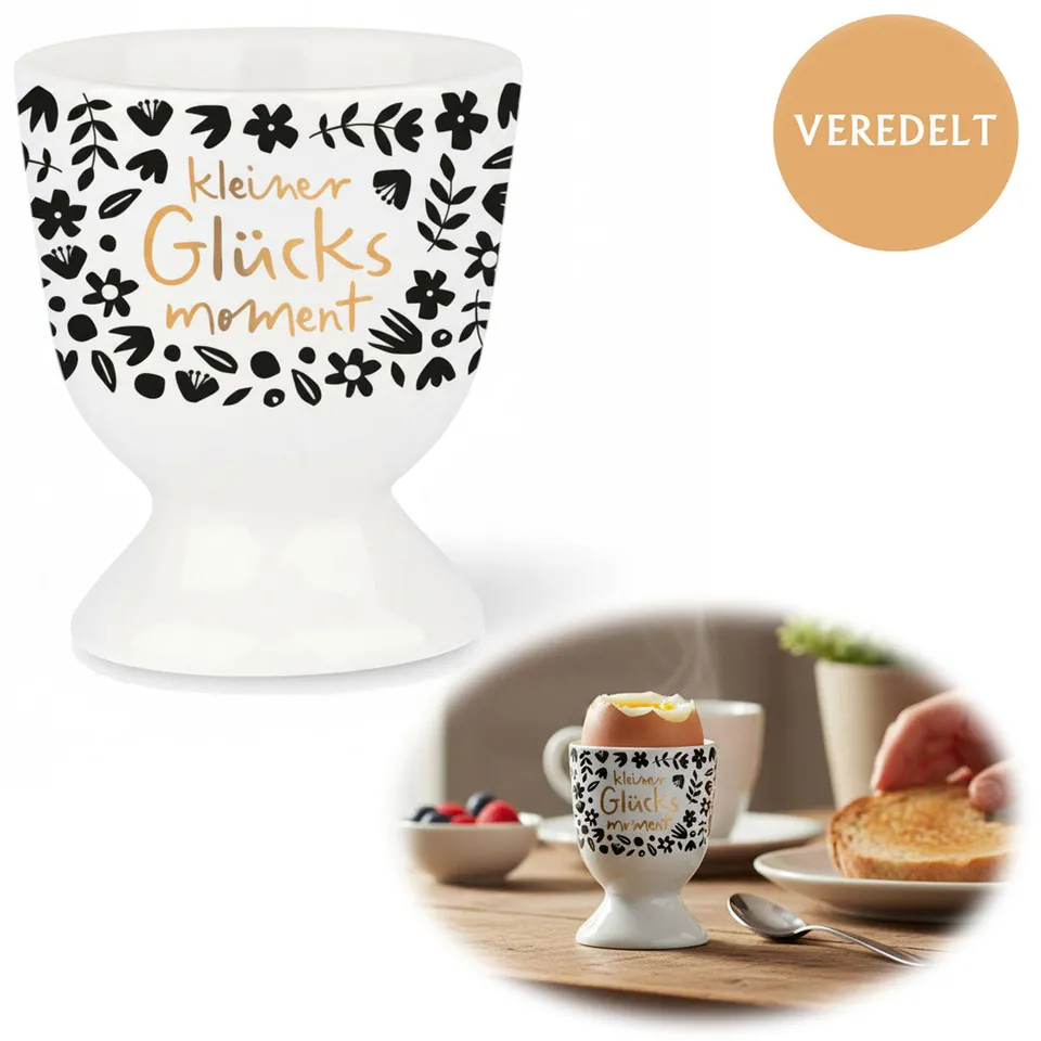 LS-LebenStil Küche & Haushalt Eierbecher Gold kleiner Glücksmoment