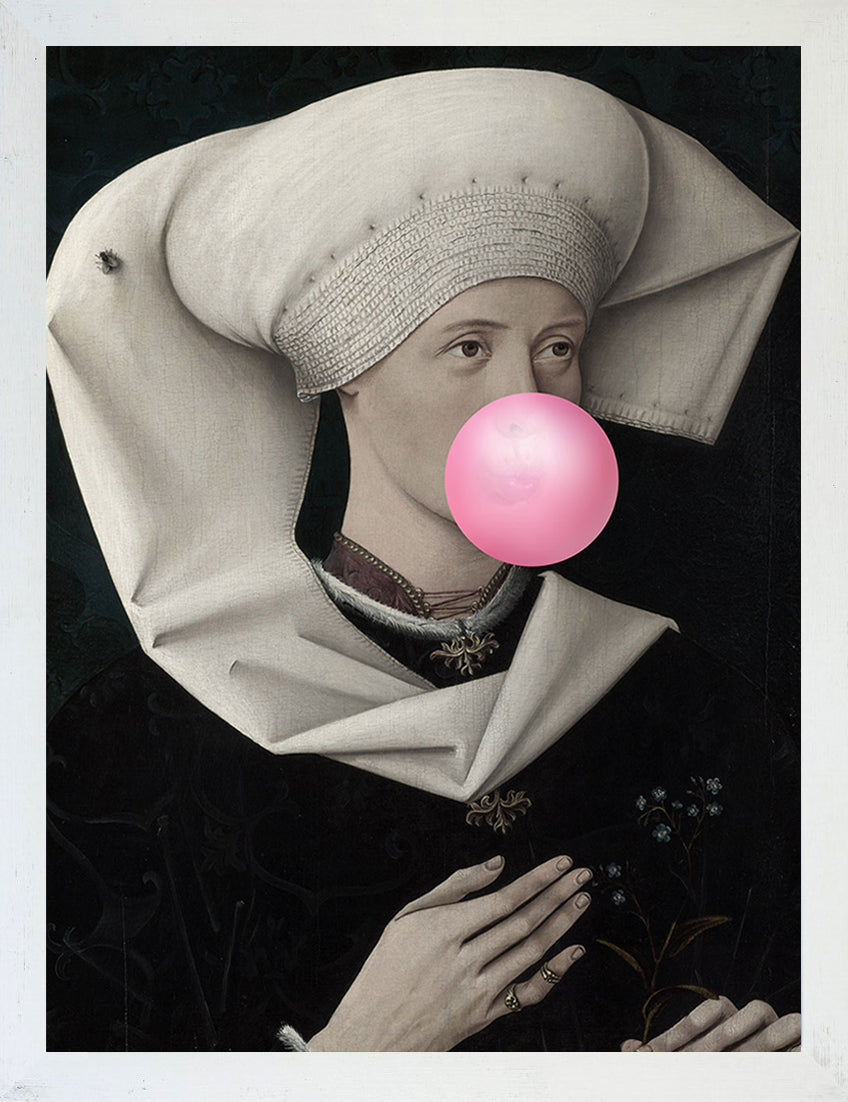 Mineheart Wall Art Bubblegum Portrait 2 Wandbild Rosa 30x41 cm