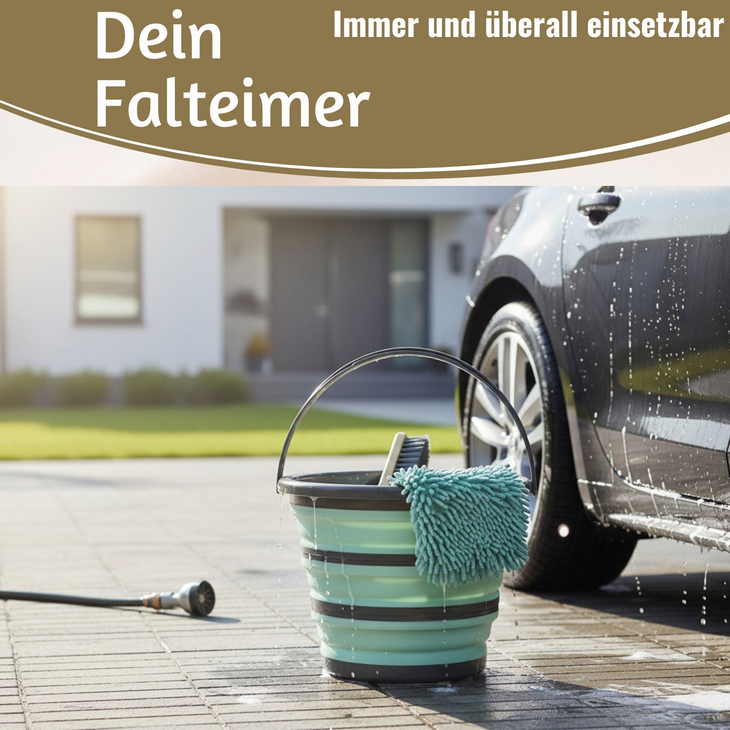 LS-LebenStil Flexibler Putzeimer 10L Faltbar 35x24cm Grün