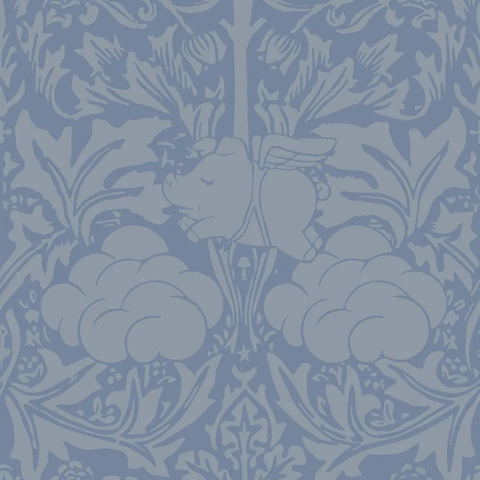 Mineheart Wallpaper Morris Dream Tapete Grey Blue