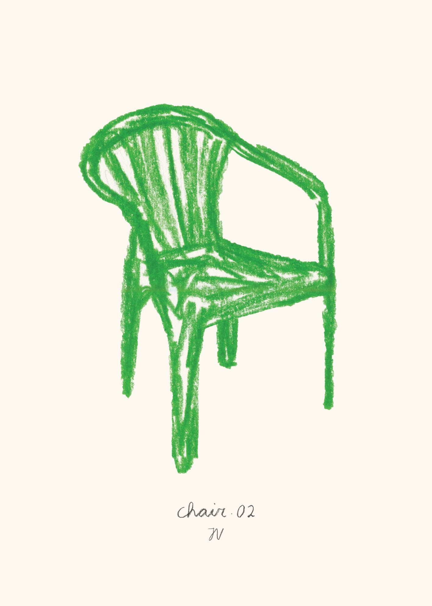 The Poster Club Chair 02 Poster 30x40 cm Grün Stuhl
