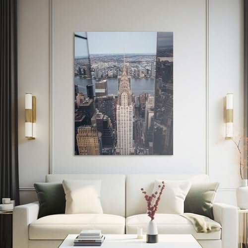 Hustling Sharks Wandbilder Blick über die Stadtspitze Leinwand 40x30