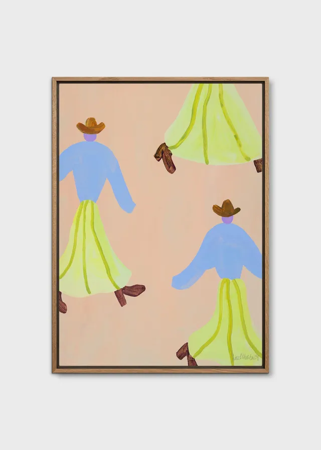 The Poster Club Dancing Cowgirls Leinwand 50x70 cm hellblau