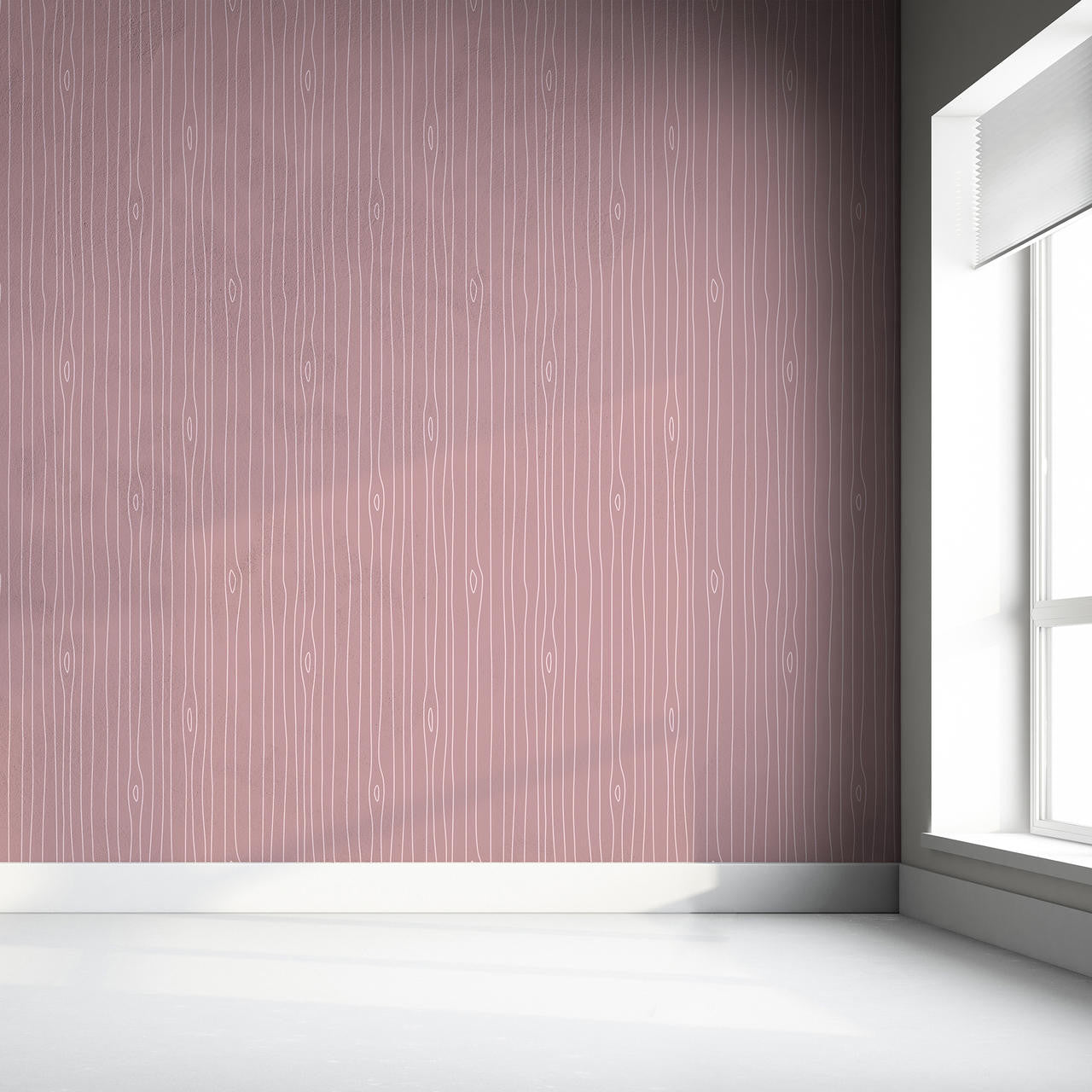 Mineheart Outline Tapete Pink Holzmaserung 10m Pastell