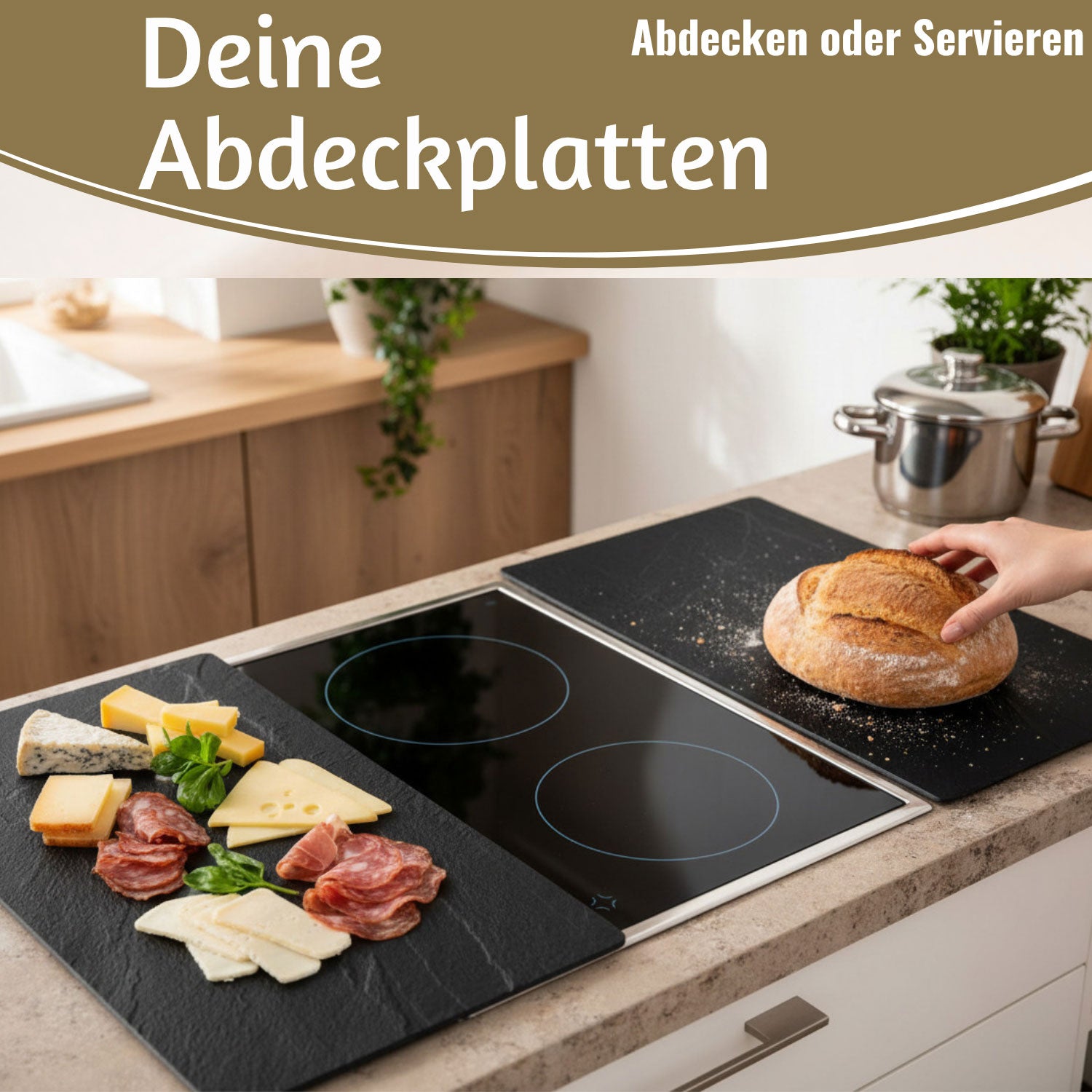 LS-LebenStil Küche & Haushalt Herdabdeckung Glas 52x30cm 2er Set