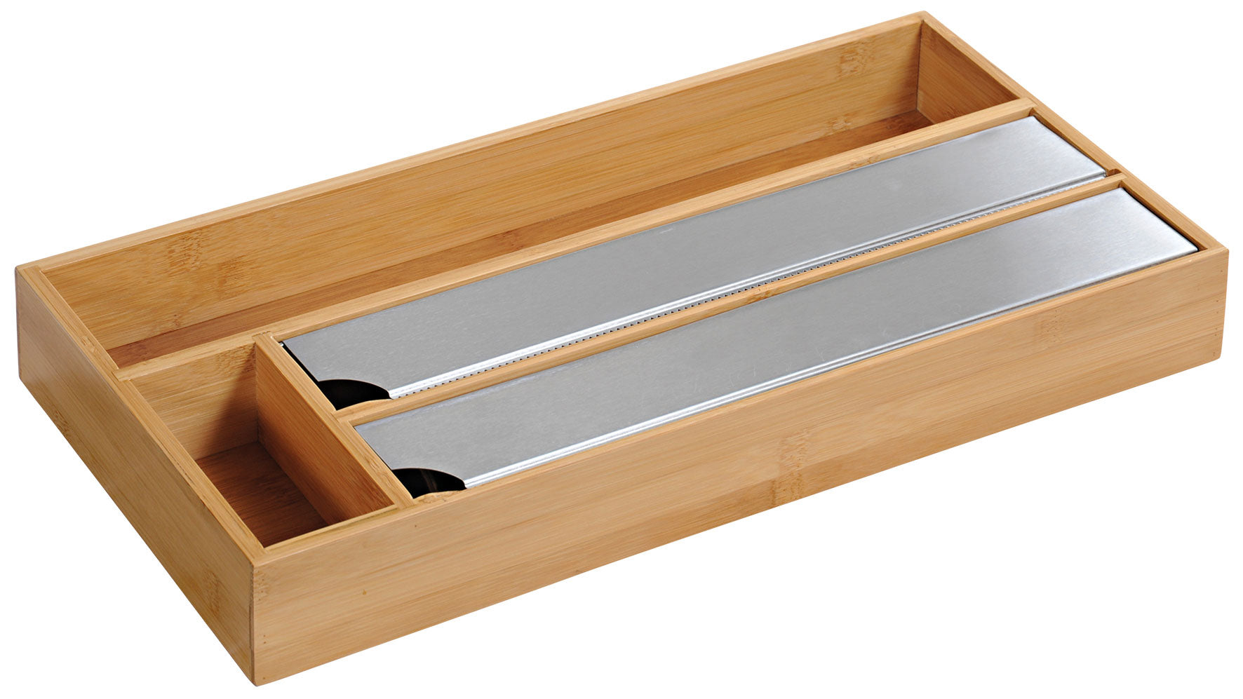 LS-LebenStil Folienspender Bambus 4-fach 42cm Schublade