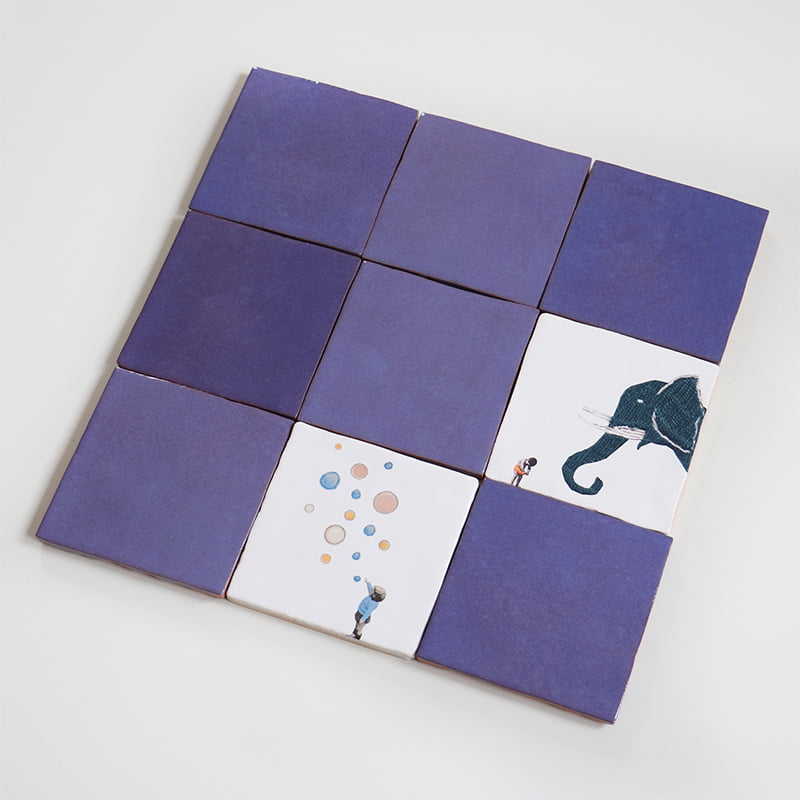 Storytiles Plain tiles Zellige Purple Fliese Sample 10x10 cm Lila