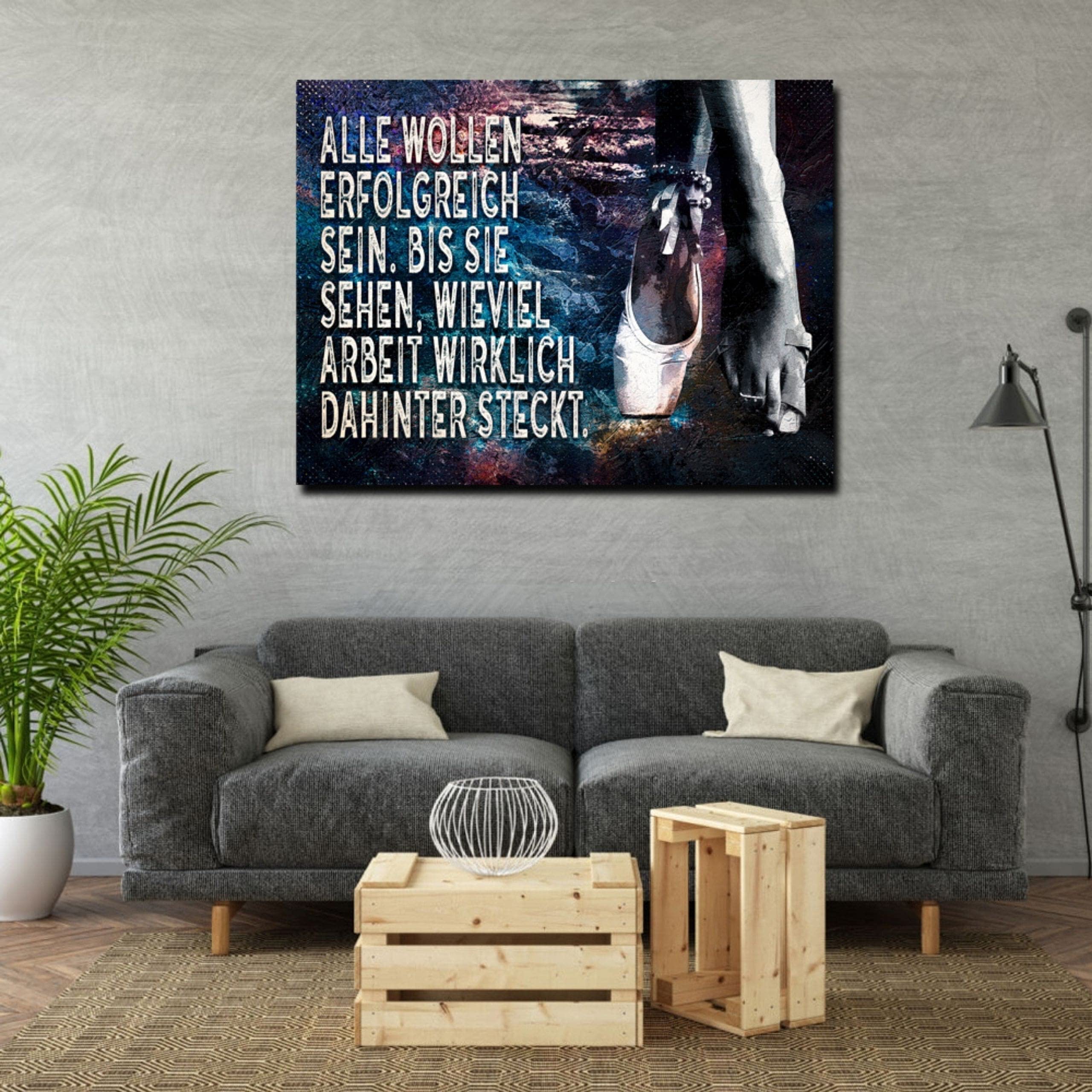 Hustling Sharks Wandbilder Preis des Erfolges Wandbild 45x30 Spruch