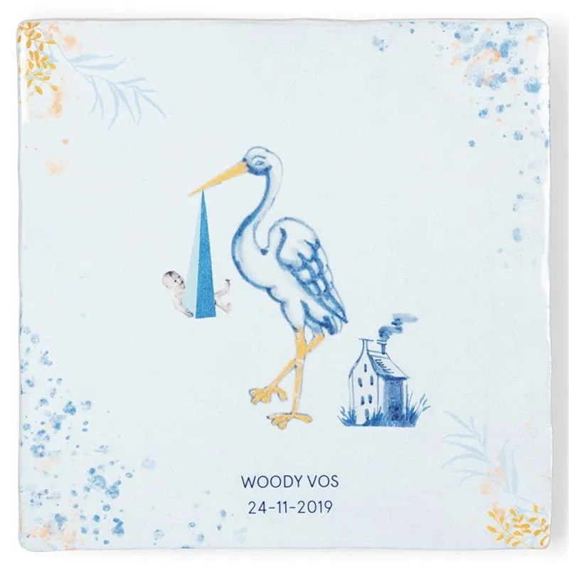 Storytiles Delft blue New boy in town Fliese 10x10 cm Baby