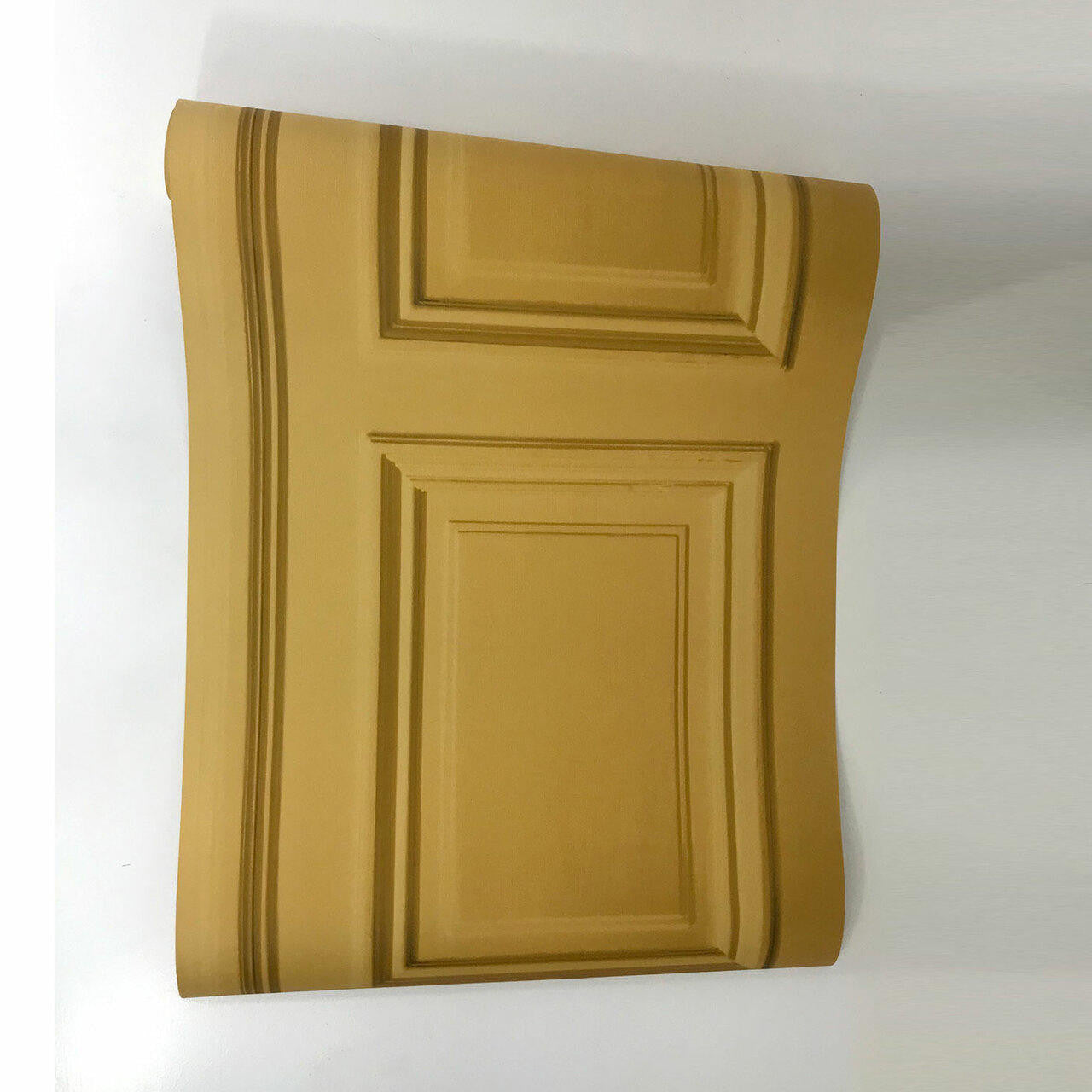 Mineheart Mustard Panelling Tapete Senfgelb Vinyl