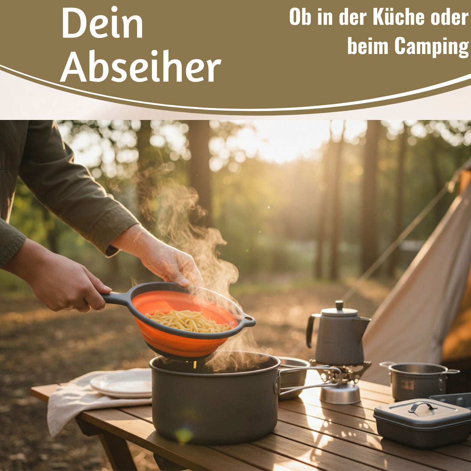 LS-LebenStil Küche & Haushalt Abtropfsieb Faltbar 36x19cm Griff