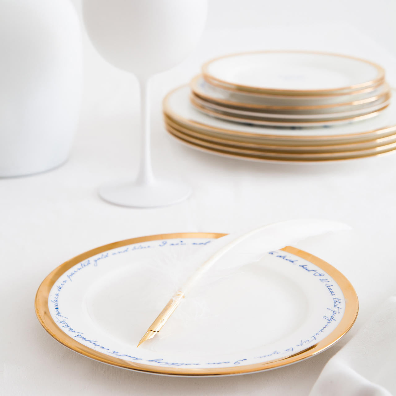 Mineheart Poetry Plates Teller Set Bone China Spruch