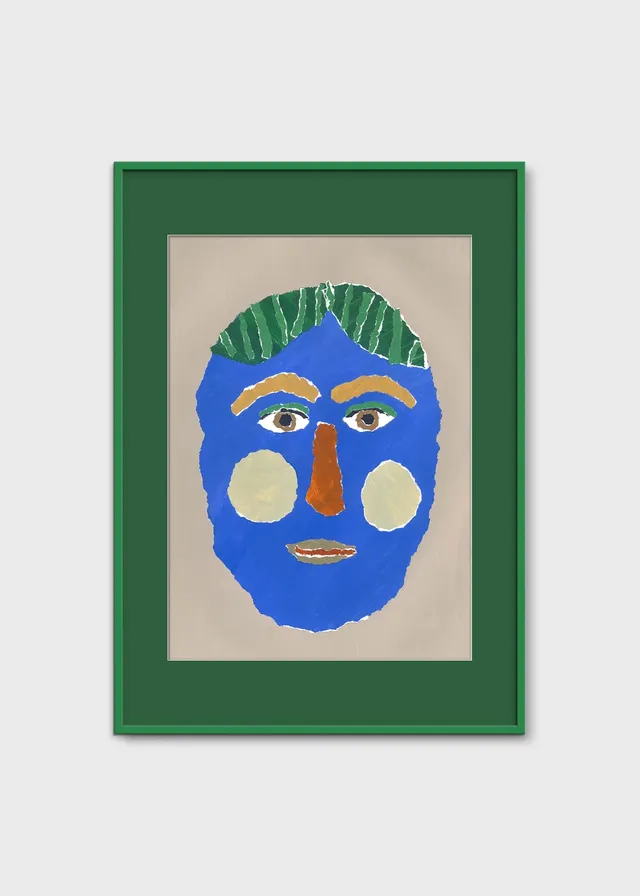 The Poster Club Green Hair Portrait Poster 30x40 blau