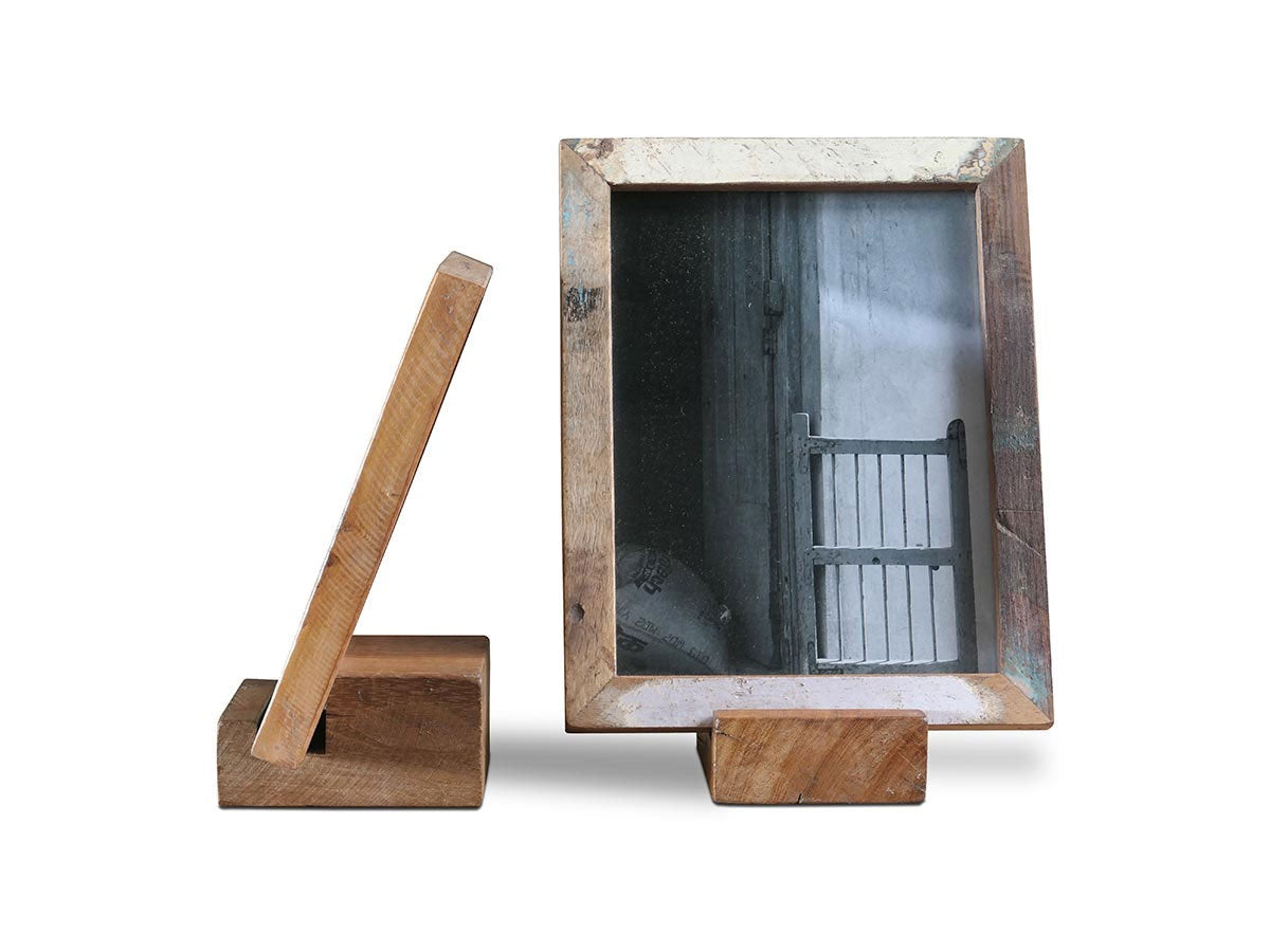 LS-LebenStil Vintage Holz Bilderrahmen-Ständer 10x8cm